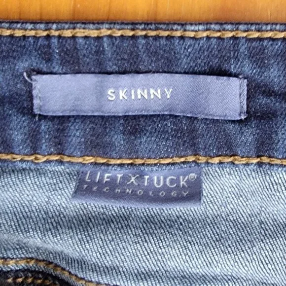 NYDJ Dark Wash 5 Pocket Skinny Stretch Denim Lift x Tuck Jeans - 10 - Picture 10 of 11